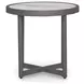 North Island Gray and White Round Outdoor Sintered Stone Top End Table