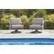 North Island Gray Performance Fabric Outdoor Swivel Rocker Lounge Chair with Cushion