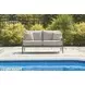 North Island Gray Performance Fabric 60" Outdoor Loveseat with Cushion