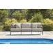 North Island Gray Performance Fabric 88" Outdoor Sofa with Cushion