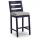 Mabry Shores Gray Performance Fabric Outdoor Bar Stool Set of 2