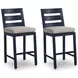 Mabry Shores Gray Performance Fabric Outdoor Bar Stool Set of 2
