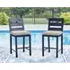 Mabry Shores Gray Performance Fabric Outdoor Bar Stool Set of 2