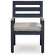 Mabry Shores Navy Blue and Driftwood 88" Rectangular Outdoor Dining Room Set