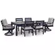 Mabry Shores Navy Blue and Driftwood 88" Rectangular Outdoor Dining Table