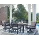 Mabry Shores Navy Blue and Driftwood 88" Rectangular Outdoor Dining Table