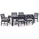 Mabry Shores Navy Blue and Driftwood 88" Rectangular Outdoor Dining Table