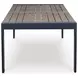 Mabry Shores Navy Blue and Driftwood 88" Rectangular Outdoor Dining Room Set