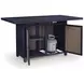 Mabry Shores Navy Blue and Driftwood 70" Rectangular Outdoor Bar Table with Fire Pit