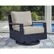 Mabry Shores Driftwood Performance Fabric Outdoor Swivel Glider Lounge Chair with Cushion