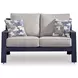 Mabry Shores Driftwood Performance Fabric 58" Outdoor Loveseat with Cushion