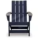 Mabry Shores Navy Blue and Driftwood Outdoor Adirondack Chair