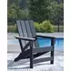 Mabry Shores Navy Blue and Driftwood Outdoor Adirondack Chair