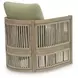 Moondance Green Performance Fabric Upholstered Outdoor Lounge Chair Set of 2