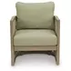 Moondance Green Performance Fabric Upholstered Outdoor Lounge Chair Set of 2