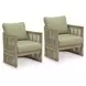 Moondance Green Performance Fabric Upholstered Outdoor Lounge Chair Set of 2
