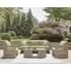 Moondance Beige and Green Performance Fabric 76" Outdoor Sofa