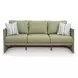 Moondance Beige and Green Performance Fabric 76" Outdoor Sofa