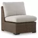 Angel Island Beige Performance Fabric 4 Piece Outdoor Modular Sectional with Pillows