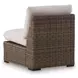 Angel Island Beige Performance Fabric 4 Piece Outdoor Modular Sectional with Pillows