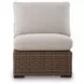 Angel Island Beige Performance Fabric 4 Piece Outdoor Modular Sectional with Pillows