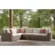 Angel Island Beige Performance Fabric 4 Piece Outdoor Modular Sectional with Pillows