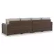 Angel Island Beige Performance Fabric 4 Piece Outdoor Modular Sectional with Pillows