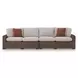 Angel Island Beige Performance Fabric 4 Piece Outdoor Modular Sectional with Pillows