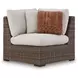 Angel Island Beige Performance Fabric 4 Piece Outdoor Modular Sectional with Pillows