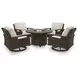 Drakes Beach Dark Brown 48" Round Outdoor Fire Pit Table