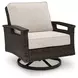 Drakes Beach Beige Performance Fabric Outdoor Swivel Rocker Lounge Chair Set of 2