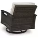 Drakes Beach Beige Performance Fabric Outdoor Swivel Rocker Lounge Chair Set of 2