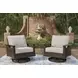 Drakes Beach Beige Performance Fabric Outdoor Swivel Rocker Lounge Chair Set of 2