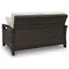 Drakes Beach Beige Performance Fabric 59" Outdoor Loveseat with Cushion