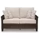 Drakes Beach Beige Performance Fabric 59" Outdoor Loveseat with Cushion