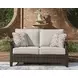 Drakes Beach Beige Performance Fabric 59" Outdoor Loveseat with Cushion