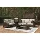Drakes Beach Beige Performance Fabric 85" Outdoor Sofa with Cushion