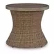 Revare Beach Beige Round Outdoor End Table