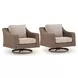 Revare Beach Beige Outdoor Swivel Lounge Chair Set of 2