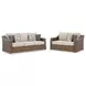 Revare Beach Beige 2-Piece Patio Conversation Set with Sofa and Loveseat