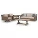 Revare Beach Beige 5-Piece Patio Conversation Set with Sofa, 2 Lounge Chairs, Coffee and End Tables