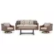 Revare Beach Beige 4-Piece Patio Conversation Set with Sofa, 2 Lounge Chairs and Coffee Table