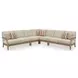 Clare View Beige Performance Fabric 5 Piece Outdoor Modular Sectional with Pillows