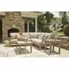 Clare View Beige Performance Fabric 3 Piece Outdoor Modular Sectional with Pillows