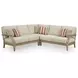 Clare View Beige Performance Fabric 3 Piece Outdoor Modular Sectional with Pillows