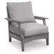 Lone View Bay Gray Performance Fabric Outdoor Lounge Chair with Cushion