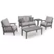 Lone View Bay Gray Performance Fabric 54" Outdoor Loveseat with Cushion