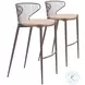Silues Taupe Bar Stool Set Of 2