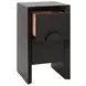 Parker Black Painted Grasscloth Soft Close 2 Drawer Side Table