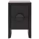 Parker Black Painted Grasscloth Soft Close 2 Drawer Side Table